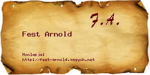 Fest Arnold névjegykártya